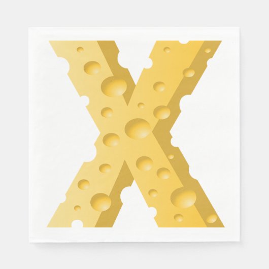 Cheese Letter X Typography スタンダードランチョンナプキン (正面)