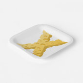 Cheese Letter X Typography ペーパープレート (傾斜あり)
