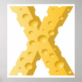 Cheese Letter X Typography ポスター (正面)