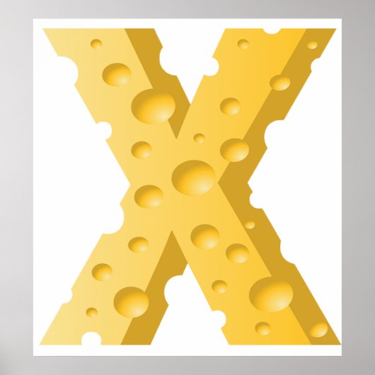 Cheese Letter X Typography ポスター (正面)