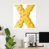 Cheese Letter X Typography ポスター (ホームオフィス)