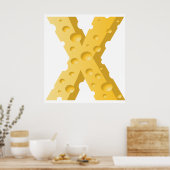 Cheese Letter X Typography ポスター (キッチン)