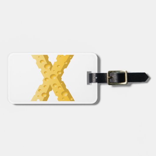 Cheese Letter X Typography ラゲッジタグ (正面横)