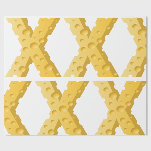Cheese Letter X Typography ラッピングペーパー (フラット)