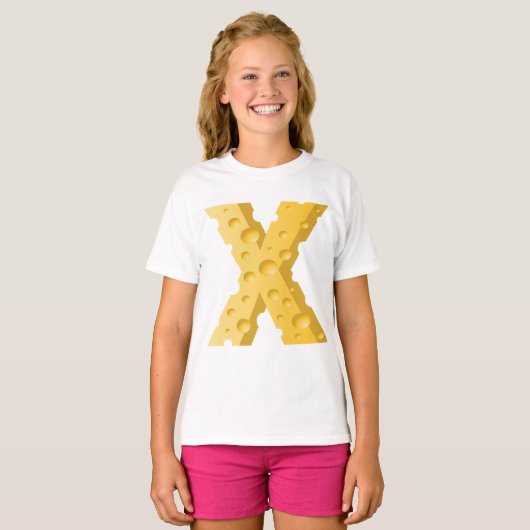 Cheese Letter X Typography Tシャツ (正面フル)