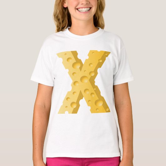 Cheese Letter X Typography Tシャツ (正面)