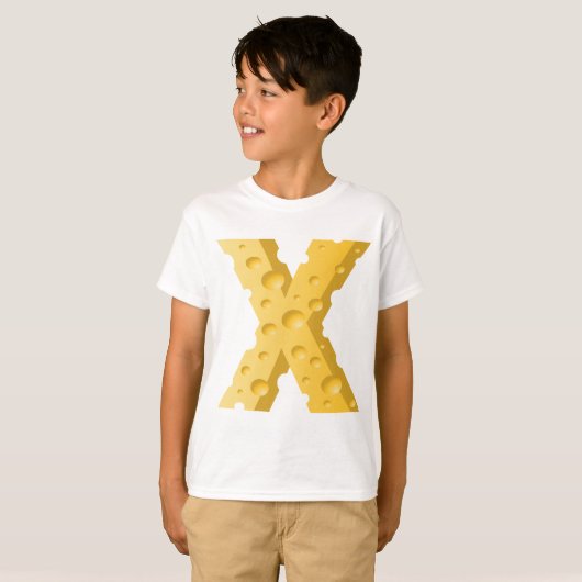 Cheese Letter X Typography Tシャツ (正面フル)