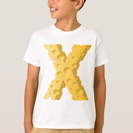 Cheese Letter X Typography Tシャツ (正面)