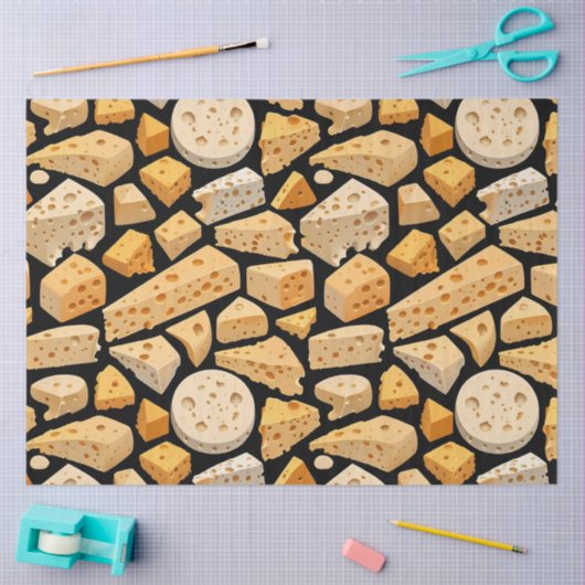Cheese Pieces Natural Holes Pattern Decoupage 薄葉紙 (クラフト)