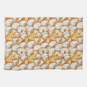 Cheese Pieces With Natural Holes Cute Pattern  キッチンタオル (横)