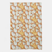 Cheese Pieces With Natural Holes Cute Pattern  キッチンタオル (縦)