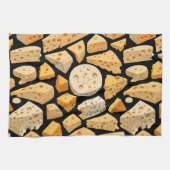 Cheese Pieces With Natural Holes Cute Pattern  キッチンタオル (横)