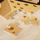 Cheese Pieces With Natural Holes Cute Pattern  ジグソーパズル (側面)