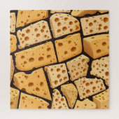 Cheese Pieces With Natural Holes Cute Pattern  ジグソーパズル (縦)