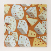 Cheese Pieces With Natural Holes Cute Pattern  ジグソーパズル (横)