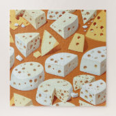 Cheese Pieces With Natural Holes Cute Pattern ジグソーパズル (縦)