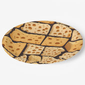 Cheese Pieces With Natural Holes Cute Pattern  ペーパープレート (アングル)