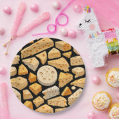 Cheese Pieces With Natural Holes Cute Pattern  ペーパープレート (パーティー)