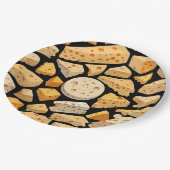 Cheese Pieces With Natural Holes Cute Pattern  ペーパープレート (アングル)