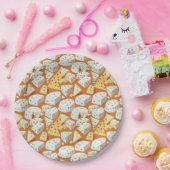 Cheese Pieces With Natural Holes Cute Pattern  ペーパープレート (パーティー)
