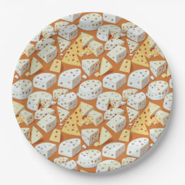 Cheese Pieces With Natural Holes Cute Pattern  ペーパープレート