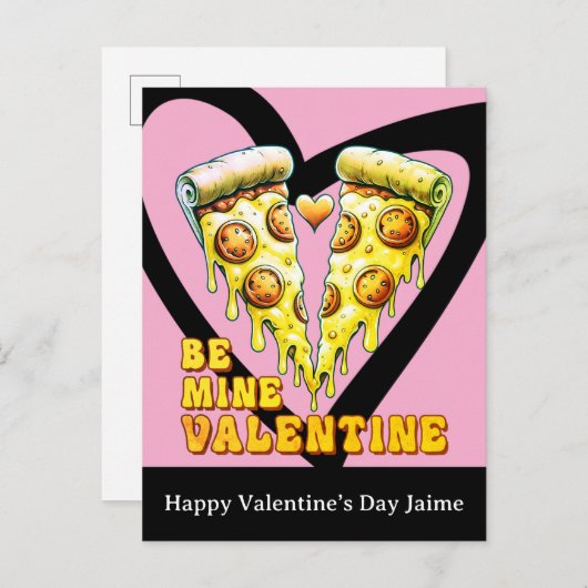 Cheese Pizza Be My Valentines Day Postcard ポストカード (正面/裏面)