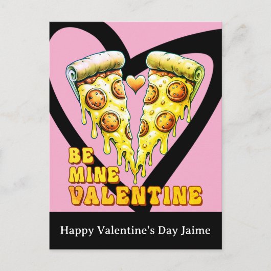 Cheese Pizza Be My Valentines Day Postcard ポストカード (正面)