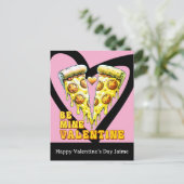 Cheese Pizza Be My Valentines Day Postcard ポストカード (スタンド正面)