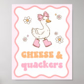 Cheese & Quackers Silly Goose Table Sign ポスター (正面)