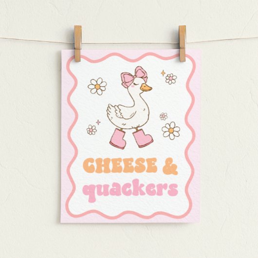 Cheese & Quackers Silly Goose Table Sign ポスター