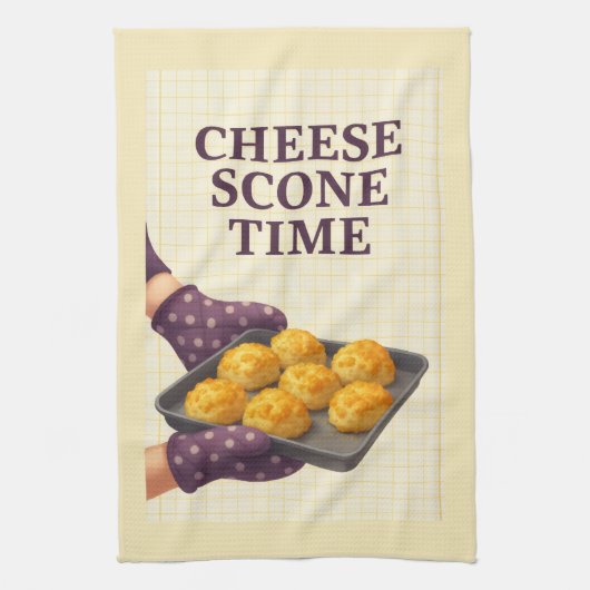 Cheese Scone Time — Kitchen Tea Towel キッチンタオル (縦)