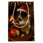 Cheese Tax Christmas gift bag - Jack Russell ミディアムペーパーバッグ (正面)