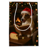 Cheese Tax Christmas gift bag - Jack Russell ミディアムペーパーバッグ (正面)