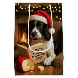 Cheese Tax Christmas gift bag - Springer Spaniel ミディアムペーパーバッグ