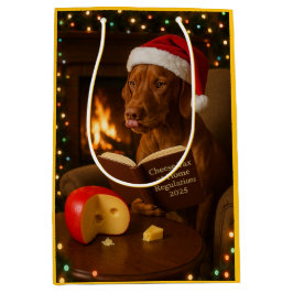 Cheese tax Vizsla dog Christmas gift bag  ミディアムペーパーバッグ