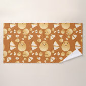 Cheese wheels and slices on a burnt orange バスタオル (バスタオル)