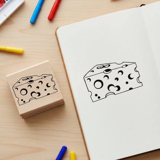Cheese Wooden Art Stamp for Crafts ラバースタンプ