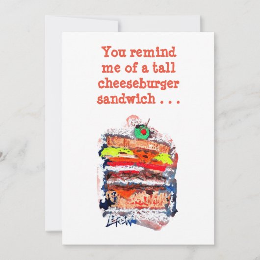 Cheeseburger #170229おもしろい誕生日カードw/verse カード (正面)