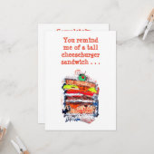 Cheeseburger #170229おもしろい誕生日カードw/verse カード (正面/裏面インサイチュ)