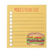 Cheeseburger Burger To Doリスト ノートパッド (正面)