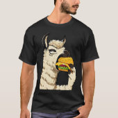 Cheeseburger eating llama friends tシャツ (正面)