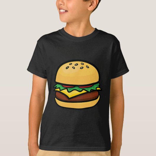 Cheeseburger Emoticon Hamburger Cheese Bbq  Tシャツ (正面)