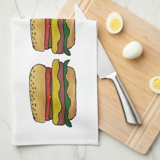 Cheeseburger Kitchen Towel キッチンタオル (四つ折り)