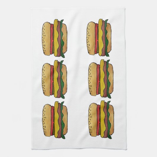 Cheeseburger Kitchen Towel キッチンタオル (縦)