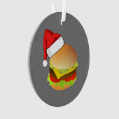 Cheeseburgers Hamburger Santa Hat Matching Xmas オーナメント (正面)