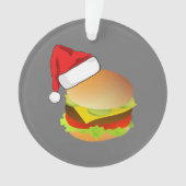 Cheeseburgers Hamburger Santa Hat Matching Xmas オーナメント (正面)