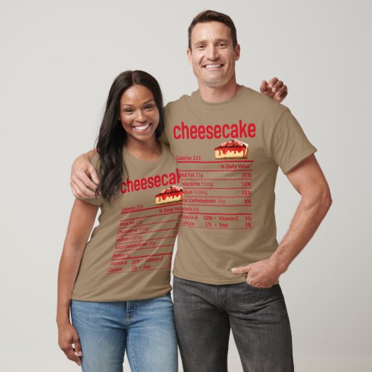 Cheesecake Nutrition Facts Funny Thanksgiving Tシャツ (ユニセックス)