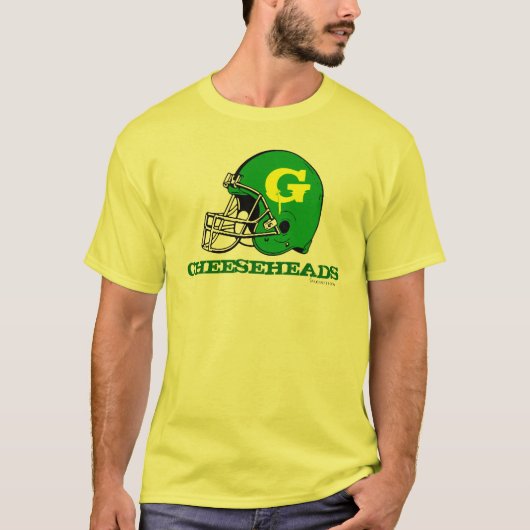 Cheeseheadsのグリーン・ベイNFLのフットボールのファンのTシャツ Tシャツ (正面)