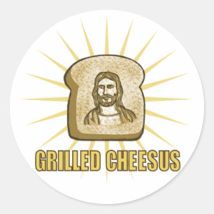 Cheesusの焼かれたステッカー ラウンドシール