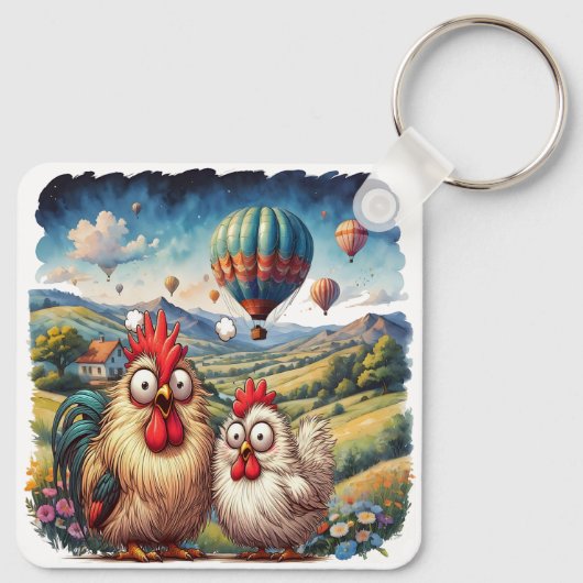 "Cheesy Chicken Balloon Adventure" キーホルダー (裏面)